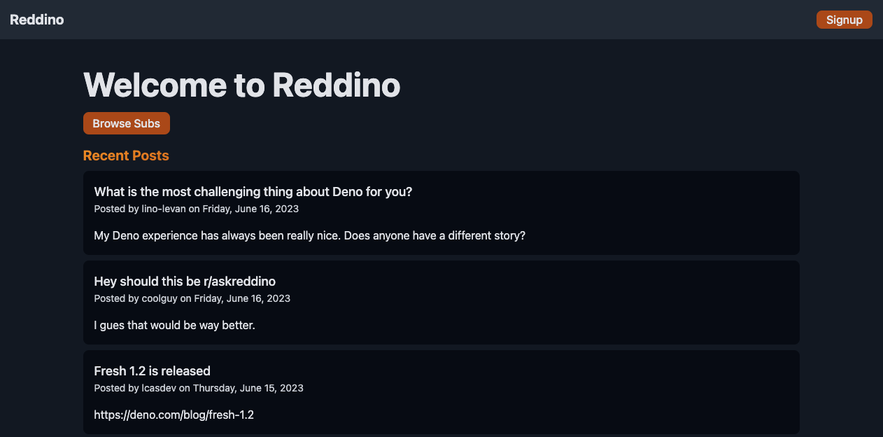 Screenshot of Reddino