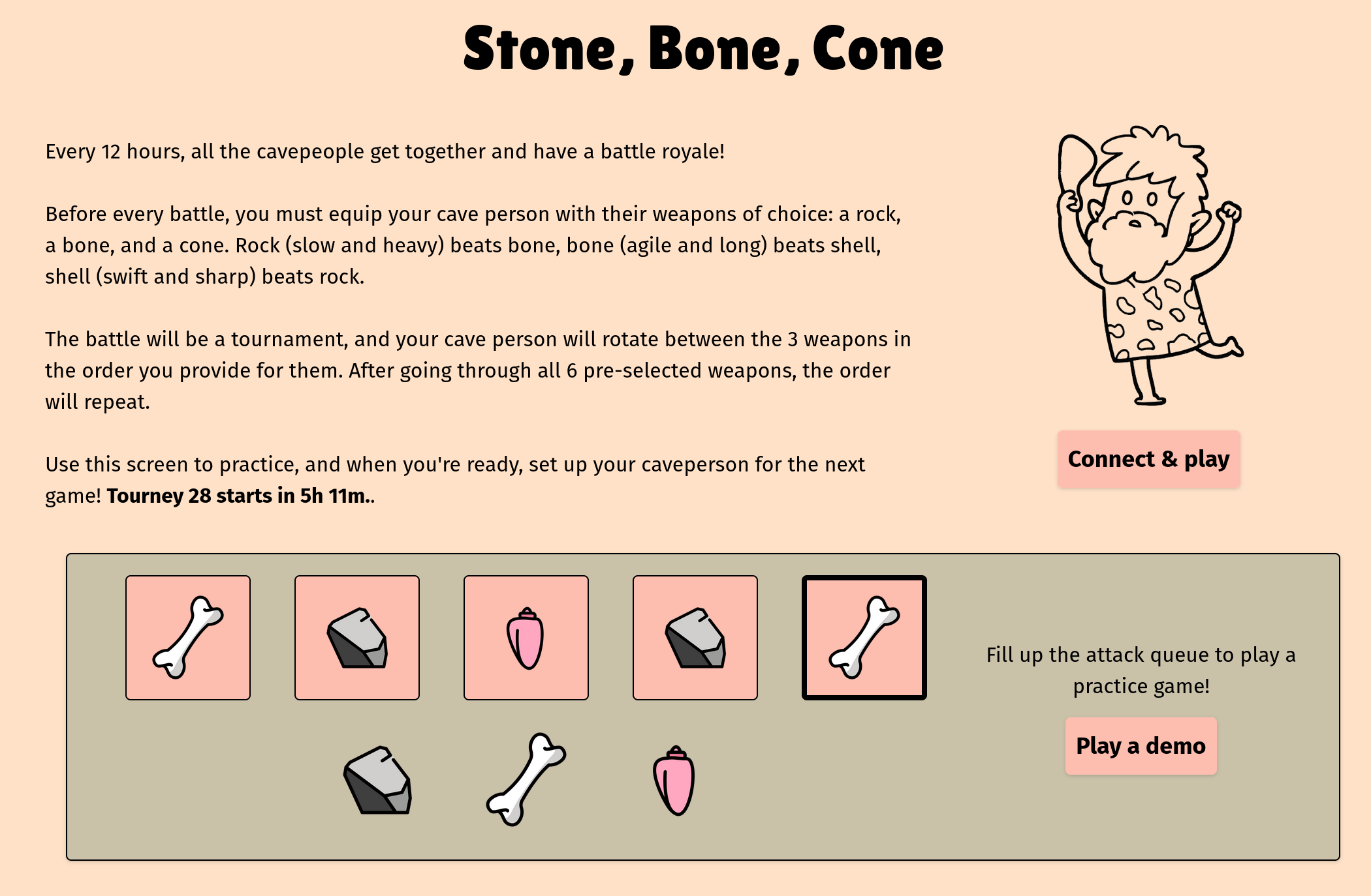 Screenshot of Stone, Bone, and Cone