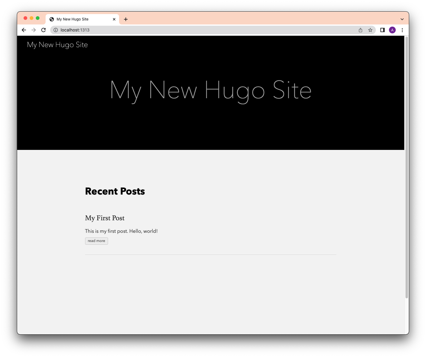 Hugo blog running locally