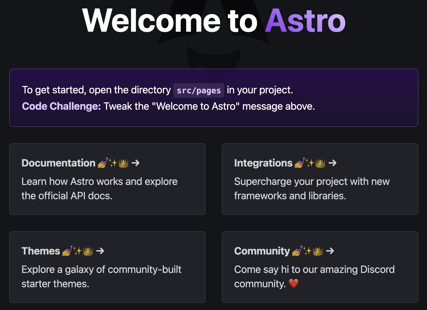 astro demo page