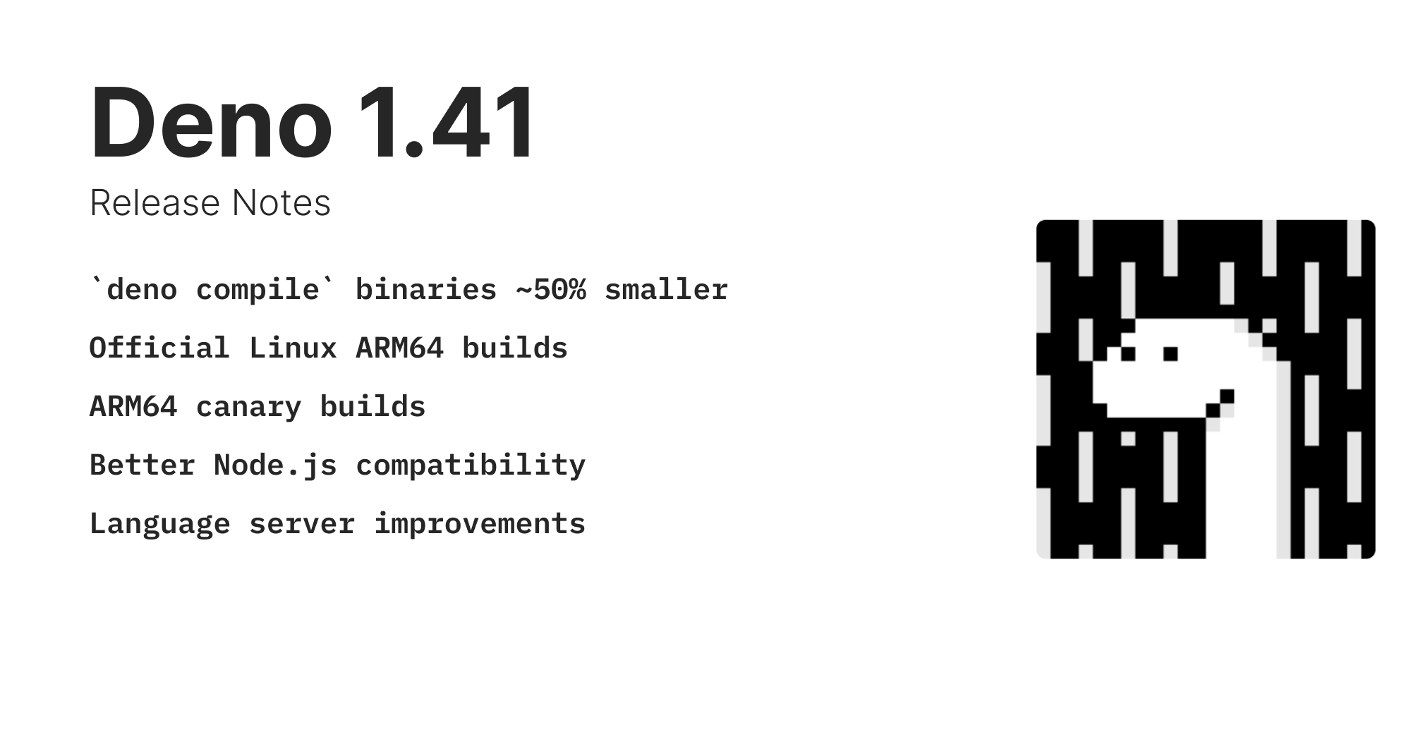 Deno 1.41: smaller deno compile binaries