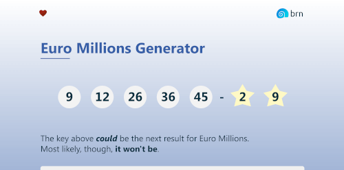 Euro Millions Key Generator